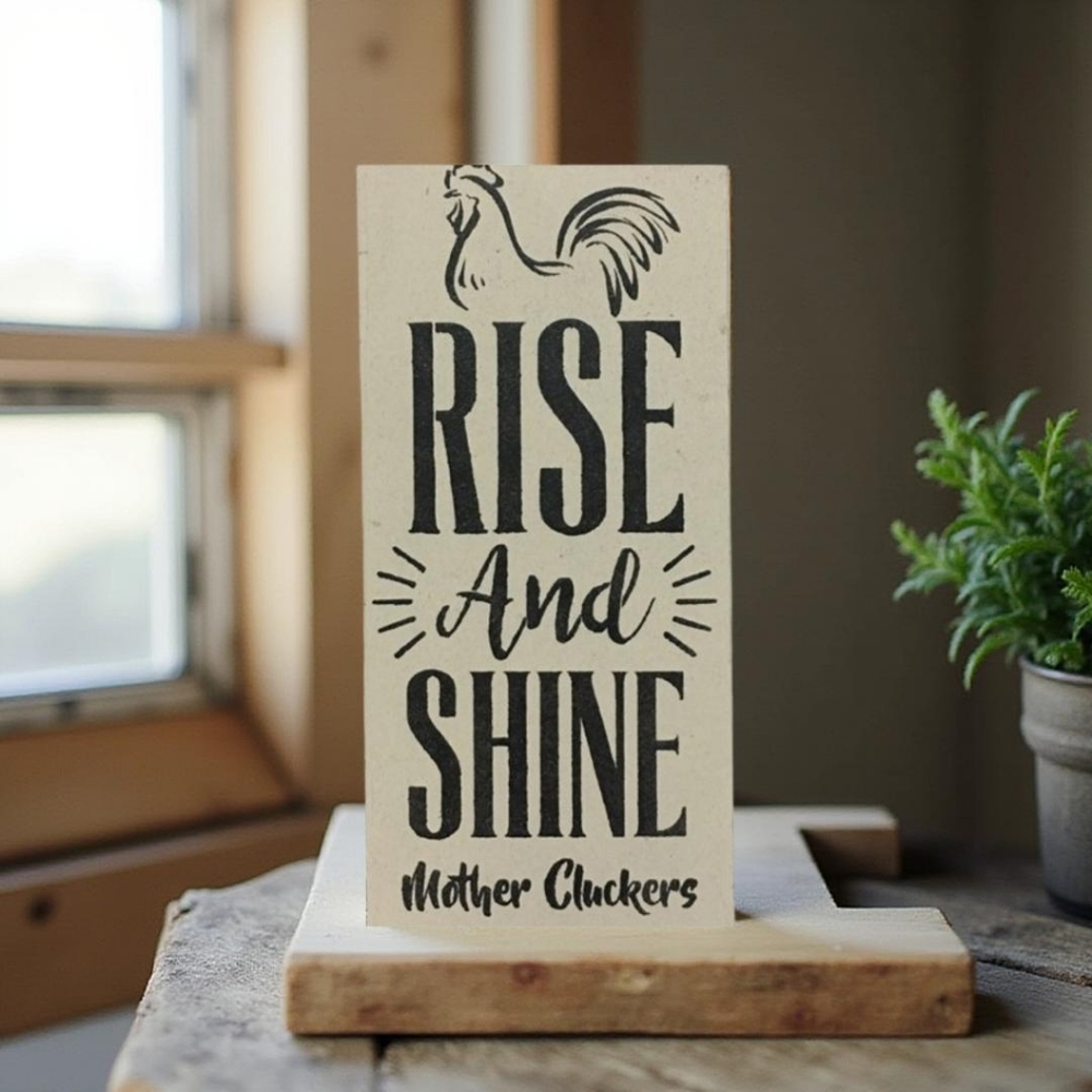 White 'Rise & Shine' Indoor/ Outdoor Wall Sign